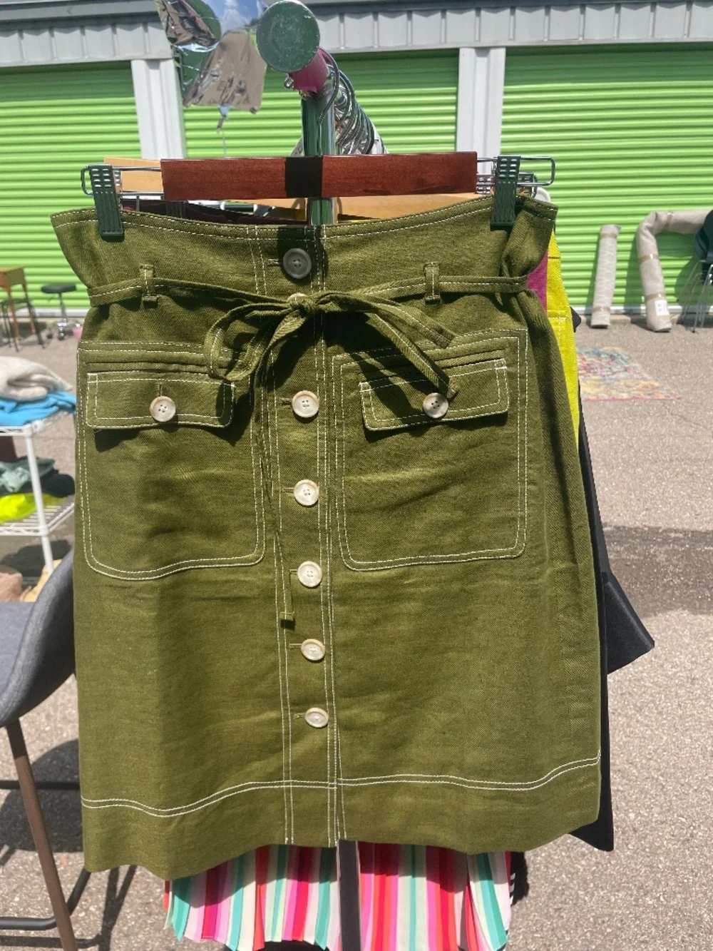 J. Crew Linen Detailed Skirt with Pockets